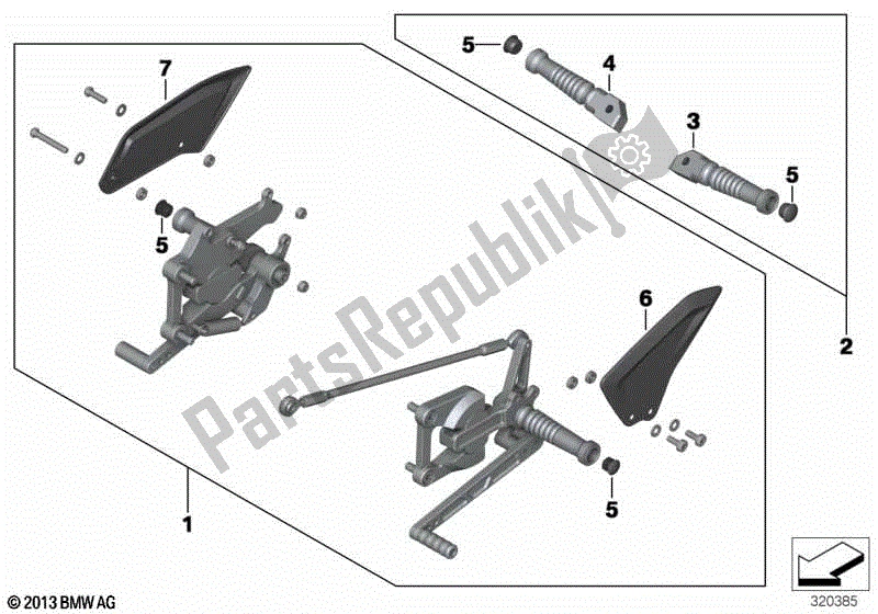 Toutes les pièces pour le Système De Repose-pieds Hp du BMW S 1000R K 47 2013 - 2016