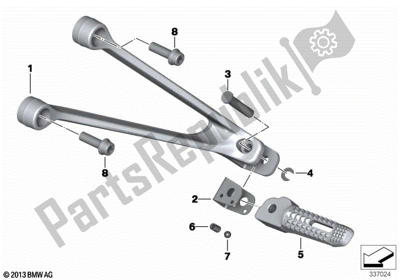 Todas las partes para Reposapiés Traseros de BMW S 1000R K 47 2013 - 2016