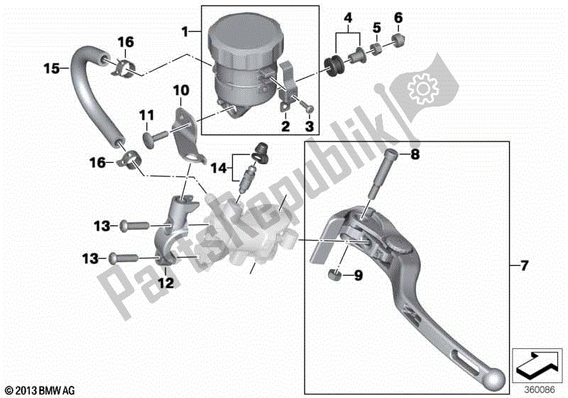 Todas las partes para Piezas Sueltas, Freno De Estacionamiento de BMW S 1000R K 47 2013 - 2016