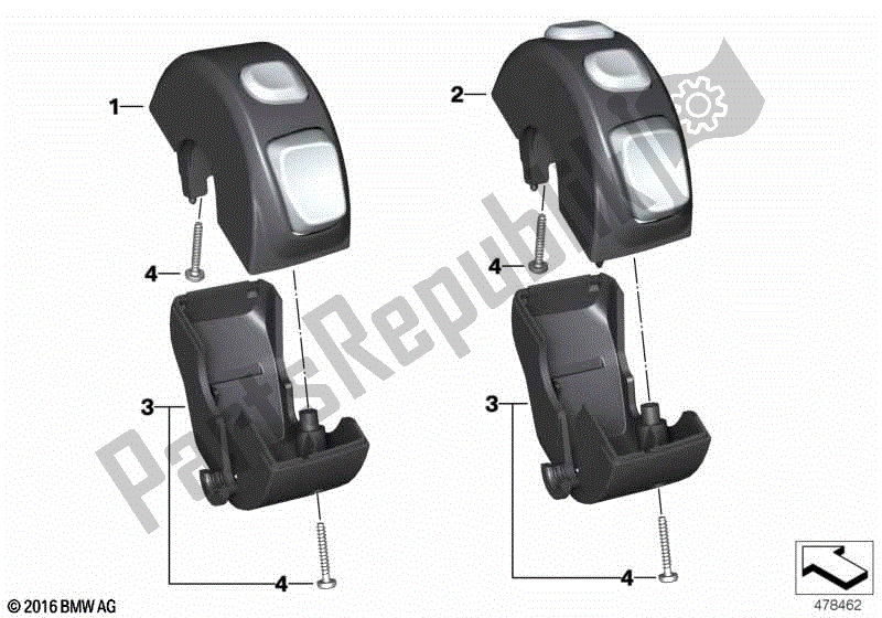 Todas las partes para Interruptor Combinado, Manillar, Derecho de BMW S 1000R K 47 2017 - 2020