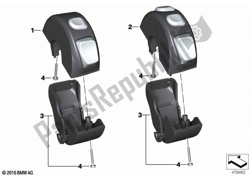 Todas las partes para Interruptor Combinado, Manillar, Derecho de BMW S 1000R K 47 2017 - 2020