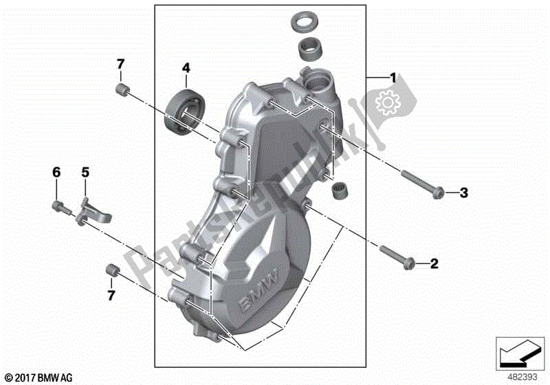 Todas las partes para Tapa De La Carcasa Del Motor, Izquierda de BMW S 1000R K 47 2017 - 2020