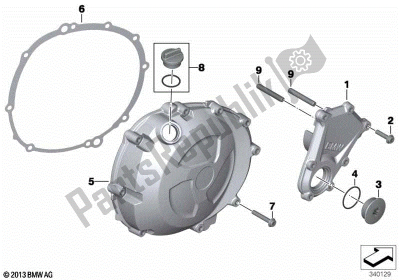 Todas las partes para Cubierta De La Carcasa Del Motor, Derecha de BMW S 1000R K 47 2017 - 2020