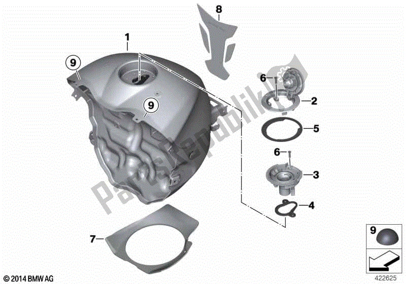 Todas las partes para Depósito De Combustible de BMW S 1000R K 47 2017 - 2020