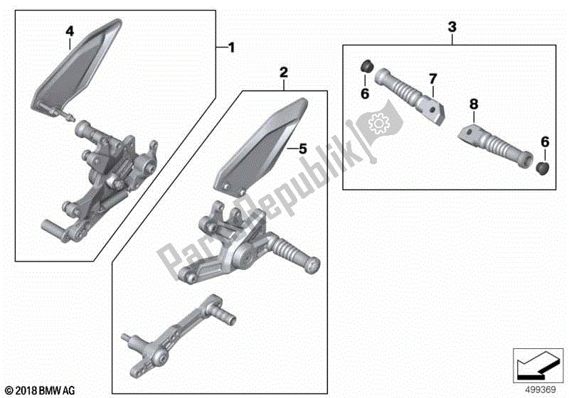 Todas las partes para Sistema De Estriberas Hp de BMW S 1000R K 47 2017 - 2020