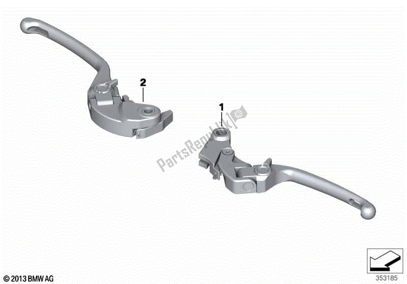 Todas las partes para Palanca Manual Hp, Plegable de BMW S 1000R K 47 2017 - 2020