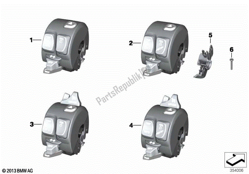 Todas las partes para Interruptor Multifunción, Manillar, Izquierda de BMW S 1000R K 47 2017 - 2020