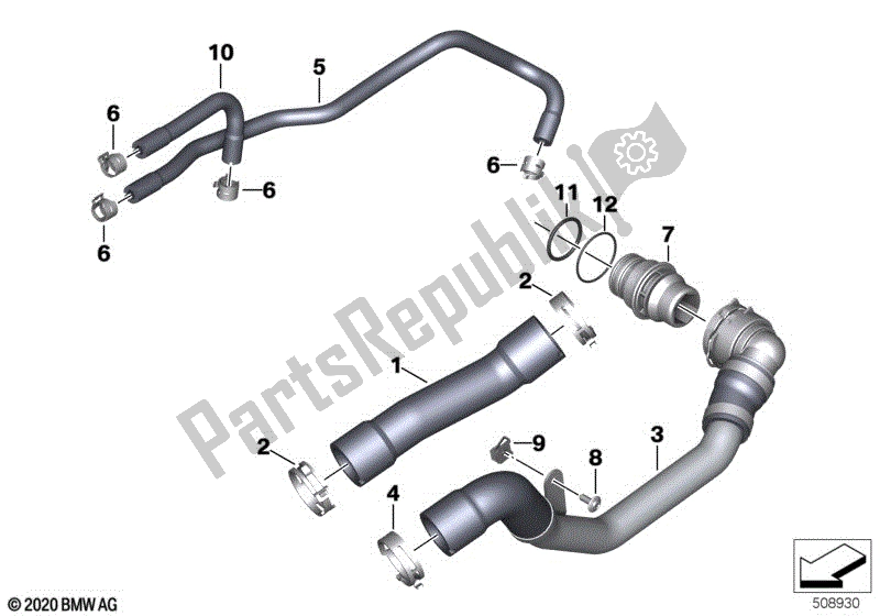 All parts for the Cooling System - Water Hoses of the BMW S 1000R K 63 2021
