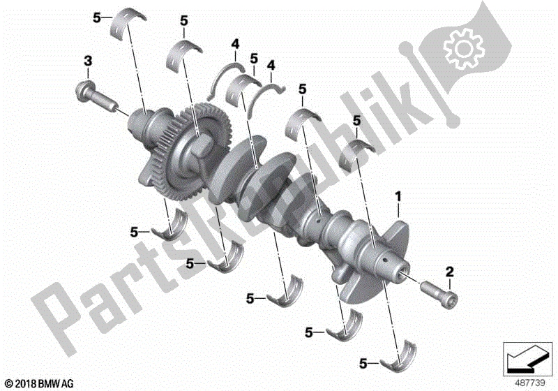 All parts for the Crankshaft With Bearing of the BMW S 1000R K 63 2021
