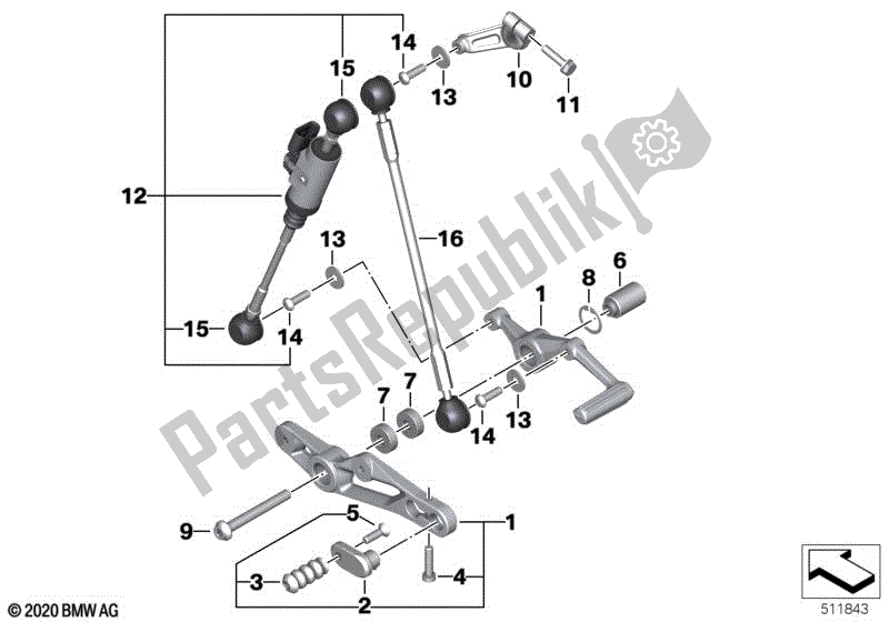 All parts for the Outside Shift-control Components of the BMW S 1000R K 63 2021