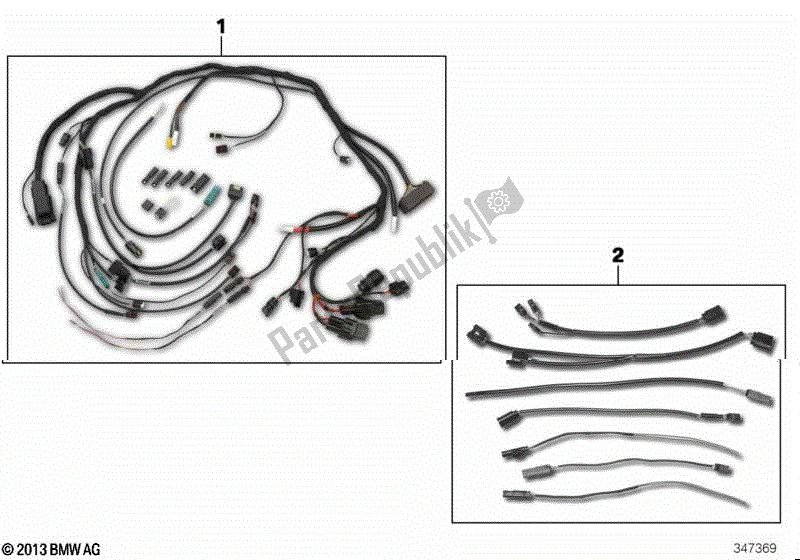 All parts for the Hp Race Wiring Harness of the BMW S 1000 RR K 46 2009 - 2011
