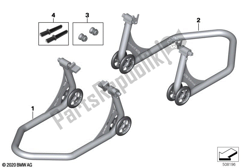 Alle onderdelen voor de Montagestandaard, Sport 2 van de BMW S 1000 RR K 46 2012 - 2014