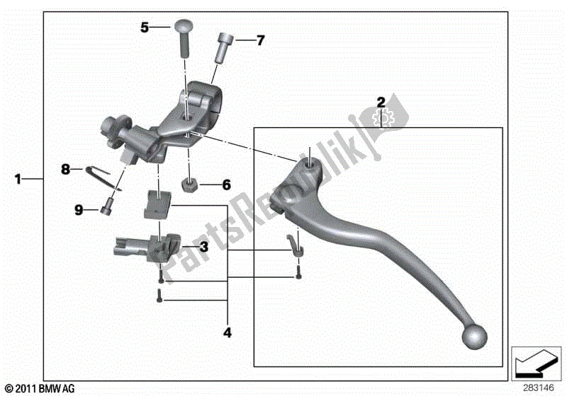 Alle onderdelen voor de Koppelingsbediening van de BMW S 1000 RR K 46 2012 - 2014