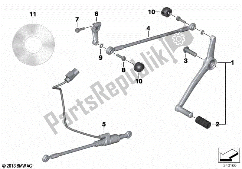 Alle onderdelen voor de Externe Versnellingspook Onderdelen / Schakelhendel van de BMW S 1000 RR K 46 2012 - 2014