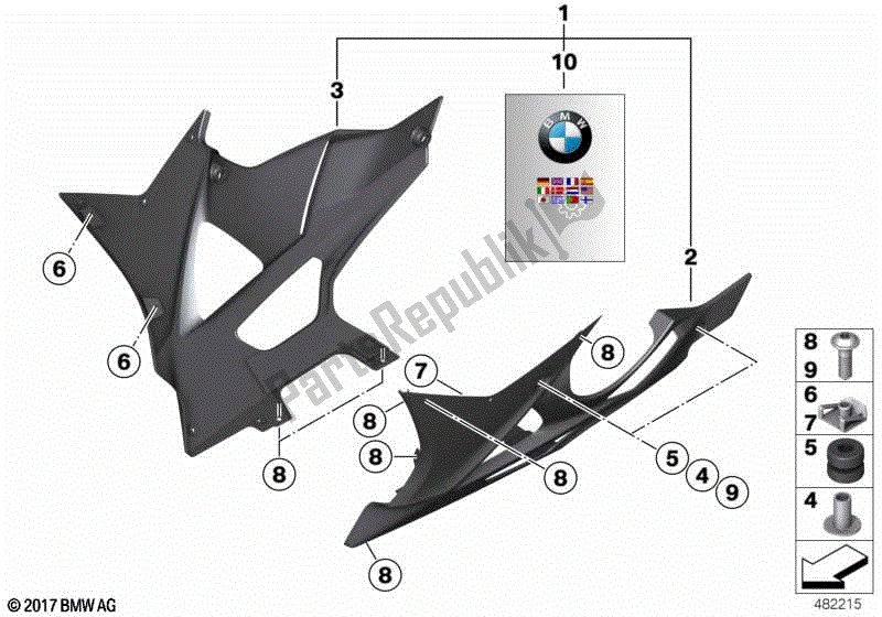 Alle onderdelen voor de Hp Koolstofvezel Motorspoiler van de BMW S 1000 RR K 46 2012 - 2014