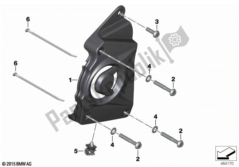 Alle onderdelen voor de Hp Carbon Rondselafdekking van de BMW S 1000 RR K 46 2012 - 2014