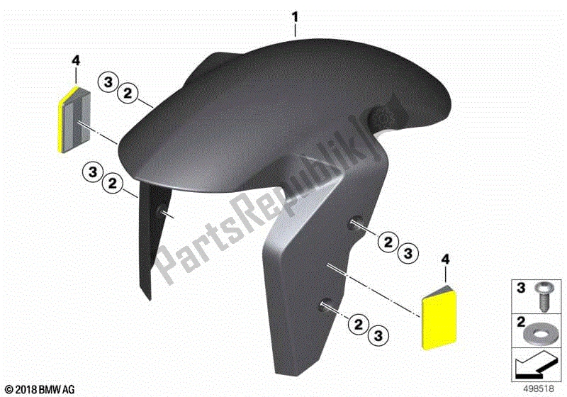 Alle onderdelen voor de Hp Carbon Wieldop, Voor van de BMW S 1000 RR K 46 2012 - 2014