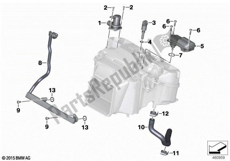 Alle onderdelen voor de Stationair Controlesysteem / Pcv-systeem van de BMW S 1000 RR K 46 2012 - 2014