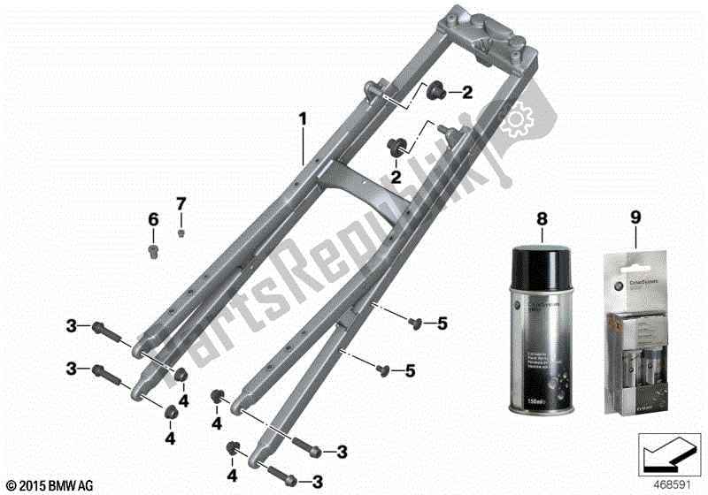 Alle onderdelen voor de Achterframe van de BMW S 1000 RR K 46 2012 - 2014