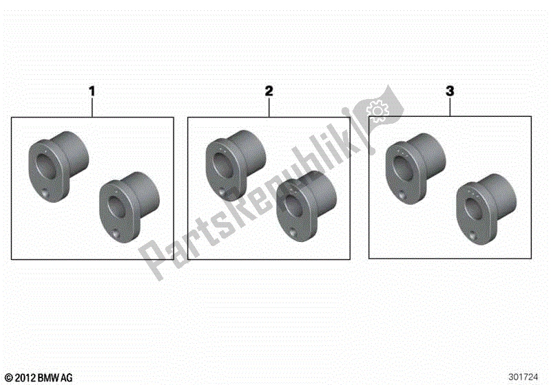 Alle onderdelen voor de Set Bussen Voor Het Draaipunt Van De Achterbrug van de BMW S 1000 RR K 46 2012 - 2014