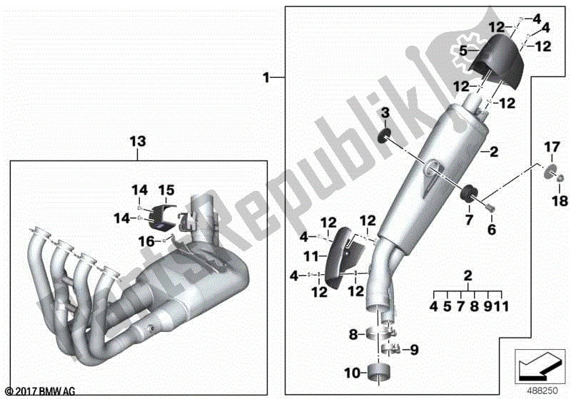 Tutte le parti per il Impianto Di Scarico Monoblocco Hp Titan del BMW S 1000 RR K 46 2017 - 2018