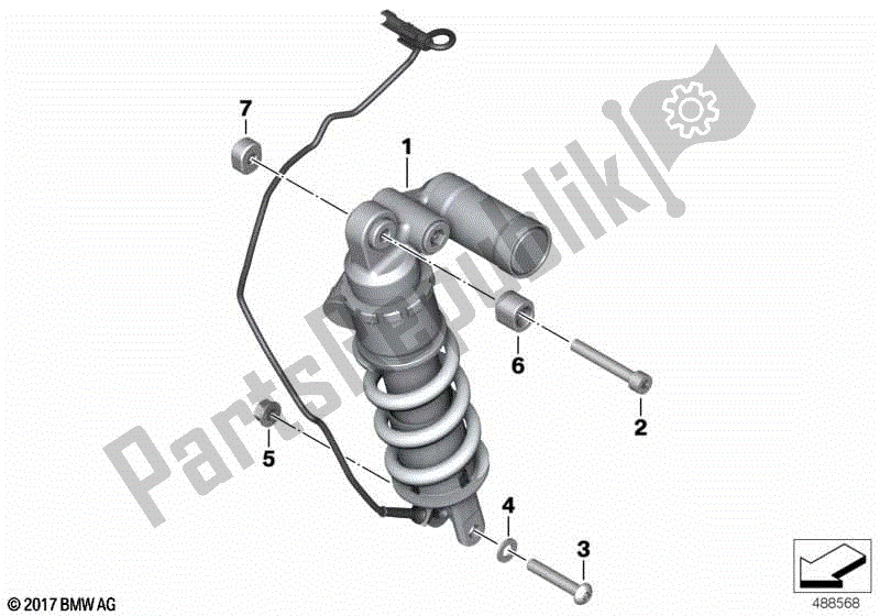 Tutte le parti per il Puntone A Molla, Posteriore del BMW S 1000 RR K 46 2017 - 2018