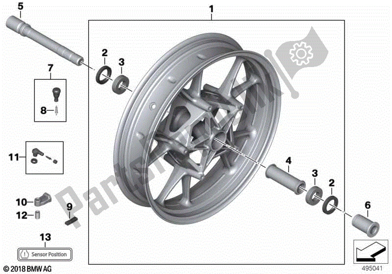 Toutes les pièces pour le Jante En Fonte, Avant du BMW S 1000 RR K 67 2019 - 2021