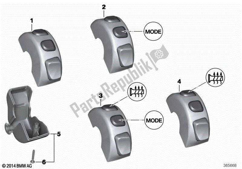 Tutte le parti per il Interruttore Combinato, Manubrio, Destra del BMW S 1000 RR K 67 2019 - 2021