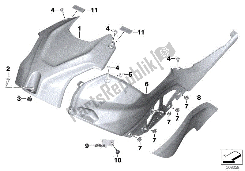 Tutte le parti per il Copertura Per Serbatoio Carburante del BMW S 1000 RR K 67 2019 - 2021