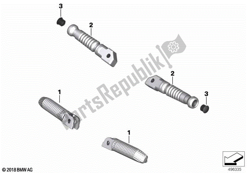 All parts for the Footrests of the BMW S 1000 RR K 67 2019 - 2021