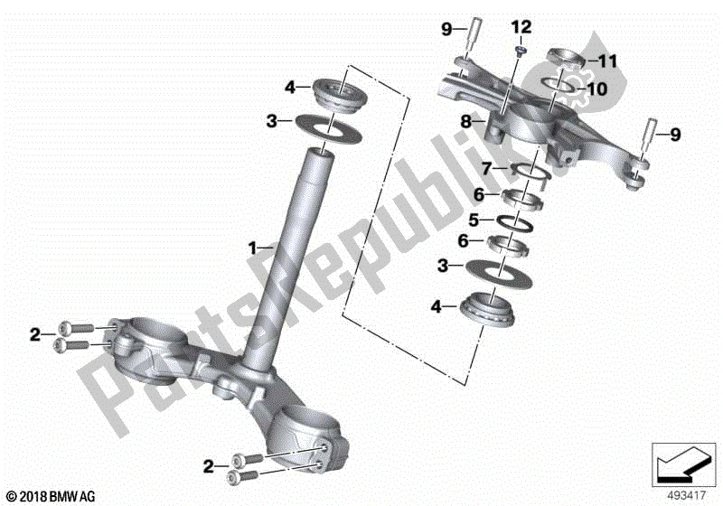 Tutte le parti per il Rinforzo Della Forcella, Inferiore / Superiore del BMW S 1000 RR K 67 2019 - 2021