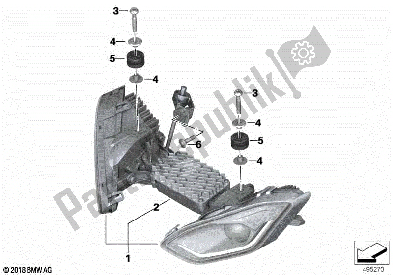 All parts for the Led Headlight - Generation Ii of the BMW S 1000 RR K 67 2019 - 2021