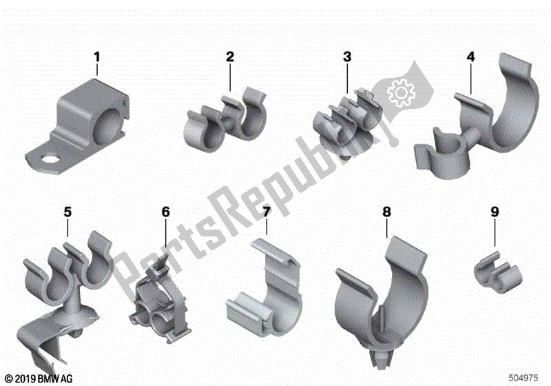 All parts for the Line Clips, Hose Supports of the BMW S 1000 RR K 67 2019 - 2021