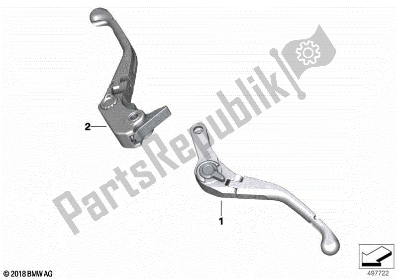 All parts for the M Handlebar Lever, Folding of the BMW S 1000 RR K 67 2019 - 2021