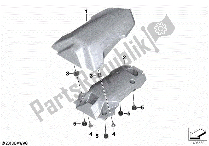 Alle onderdelen voor de Achteraf Te Monteren Bultafdekking van de BMW S 1000 RR K 67 2019 - 2021