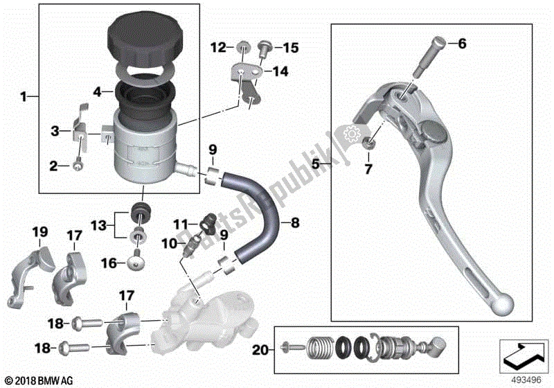 Alle onderdelen voor de Losse Onderdelen, Parkeerrem Montage van de BMW S 1000 RR K 67 2019 - 2021