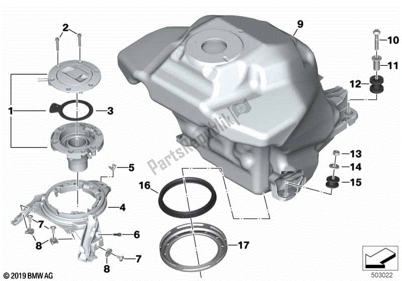Toutes les pièces pour le Réservoir De Carburant / Accessoires De Montage du BMW S 1000 XR K 69 2020 - 2021