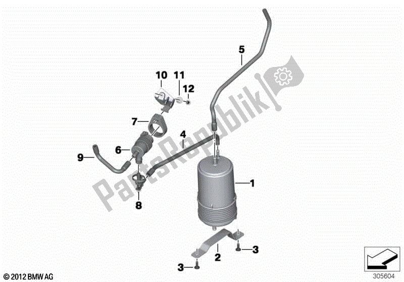 Todas las partes para Filtro De Carbón Activado / Piezas De Montaje de BMW Sertão R 134 2010 - 2014