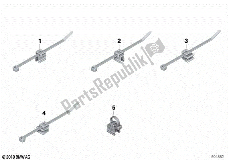 Todas las partes para Correa De Cable Con Soporte, Clip De Borde de BMW Sertão R 134 2010 - 2014