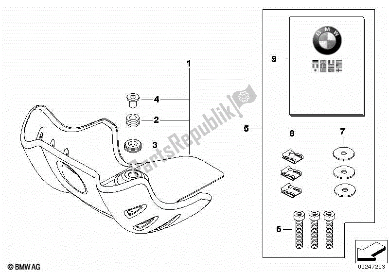 All parts for the Engine Guard, Aluminum of the BMW Sertão R 134 2010 - 2014