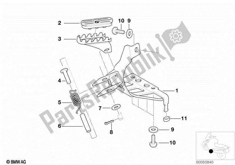 Todas las partes para Placa De Reposapiés / Reposapiés Delantero de BMW Sertão R 134 2010 - 2014