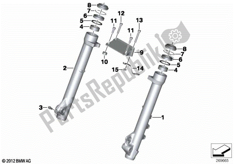 Todas las partes para Deslizador De Horquilla de BMW Sertão R 134 2010 - 2014