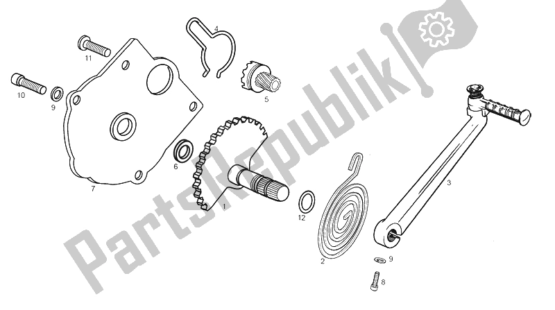 All parts for the Starter Assembly of the Derbi Variant Revolution E1 50 2003
