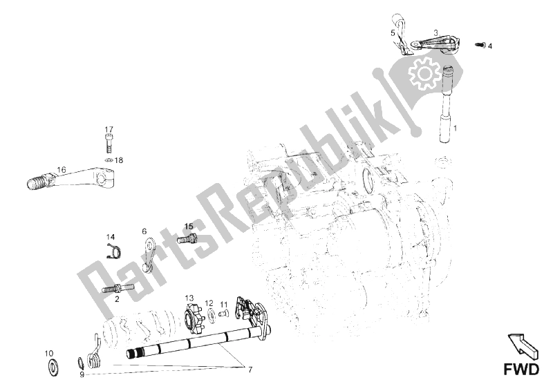 All parts for the Selector of the Derbi Mulhacen Cafe 125 E3 2008