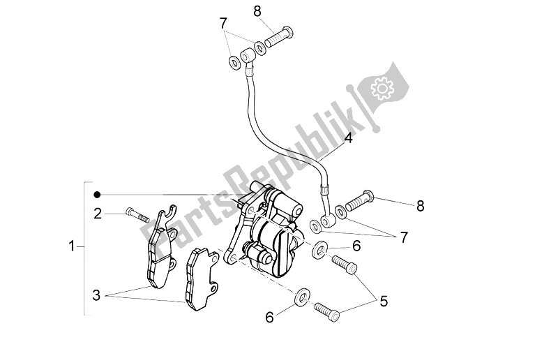 All parts for the Front Caliper I of the Derbi Variant Sport 125 4T E3 2012