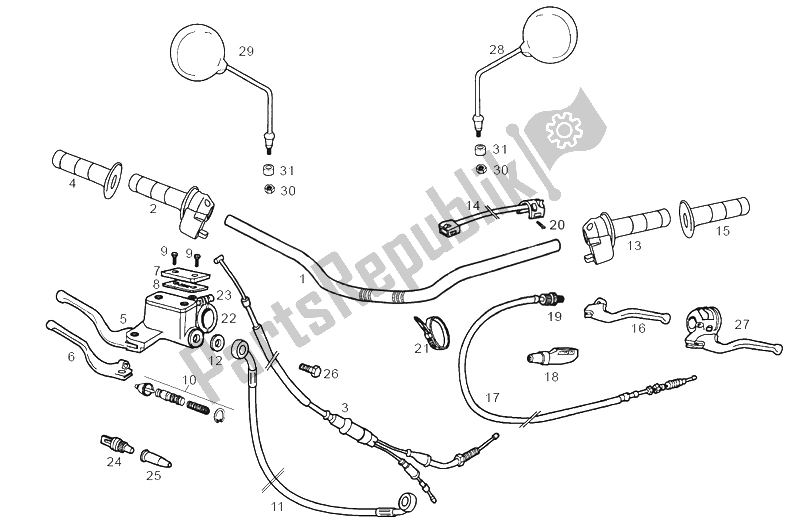 All parts for the Handlebar - Controls of the Derbi Senda 50 SM X Trem 2A Edicion 2002
