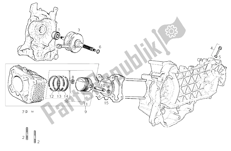 Tutte le parti per il Albero Di Trasmissione - Cilindro - Pistone del Derbi Boulevard 200 CC E2 2005 Tutte le parti per il Albero Di Trasmissione - Cilindro - Pistone del Derbi Boulevard 200 CC E2 2005