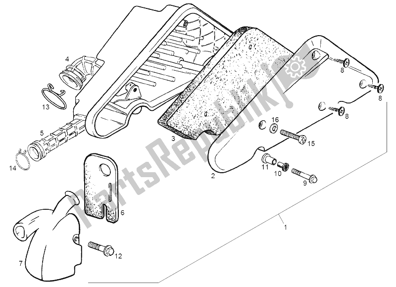 Toutes les pièces pour le Filtre à Air du Derbi Atlantis LC 50 1999