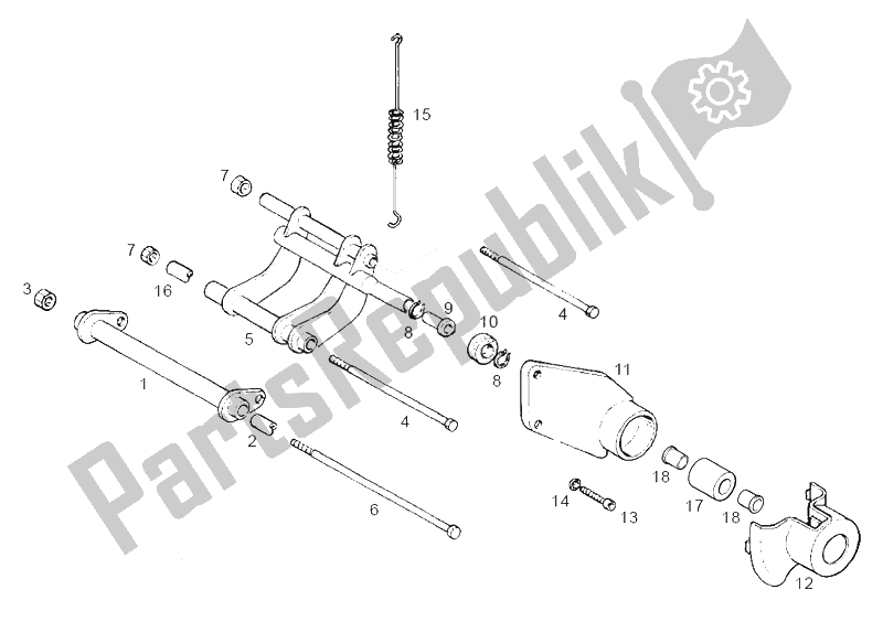 All parts for the Swing Arm of the Derbi Boulevard 50 2003
