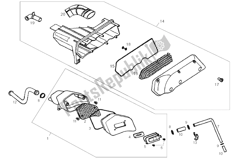 Todas as partes de Filtro De Ar do Derbi Atlantis TWO Chic E2 3A ED 50 2005